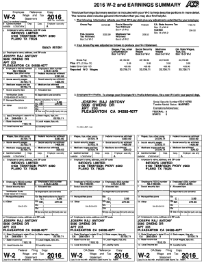 Adp W2 Template Form